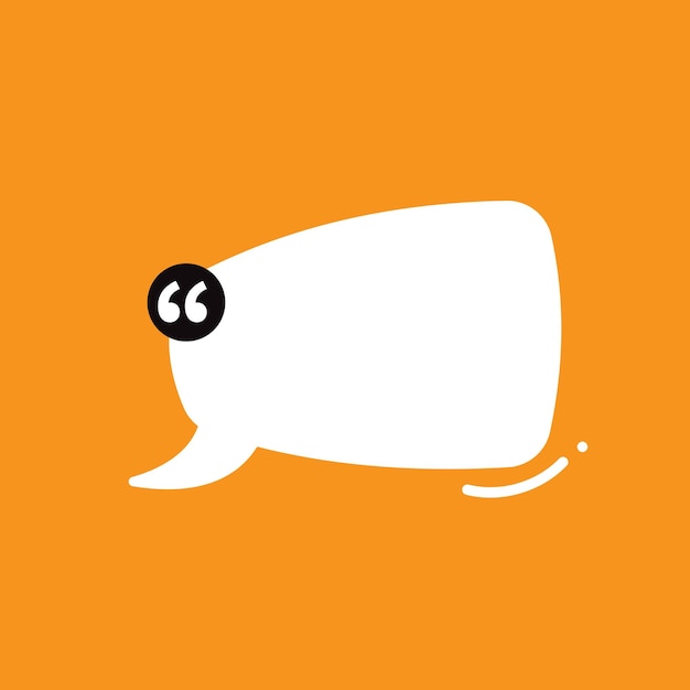 Speech bubble icon White on orange background Vector illustration