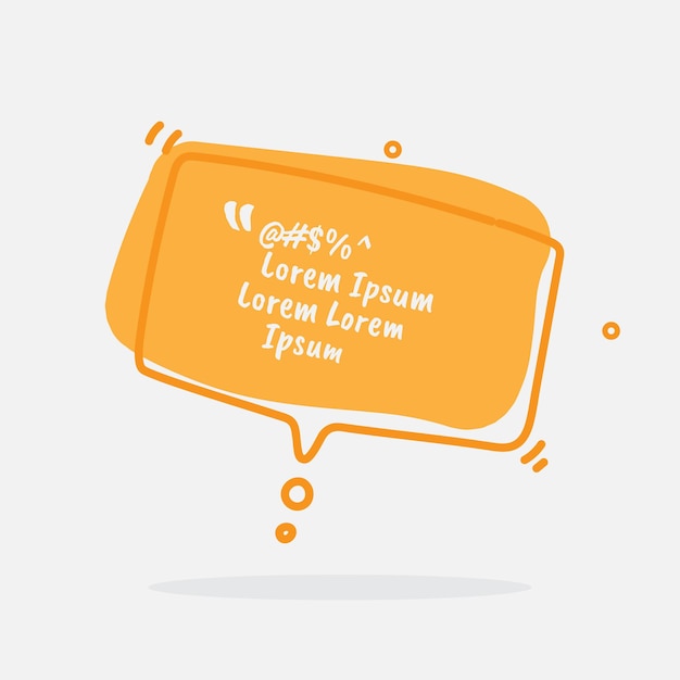 Vector speech bubble icon white on orange background vector illustration