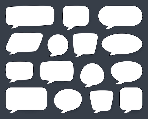 Vector speech bubble icons vector set comic dialog clouds