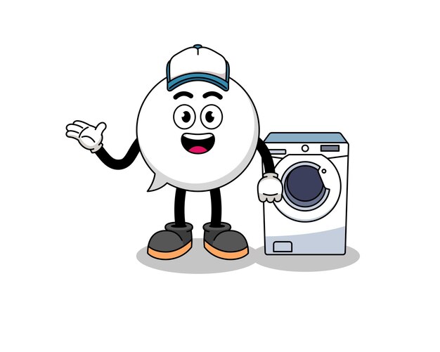 Speech bubble illustration as a laundry man