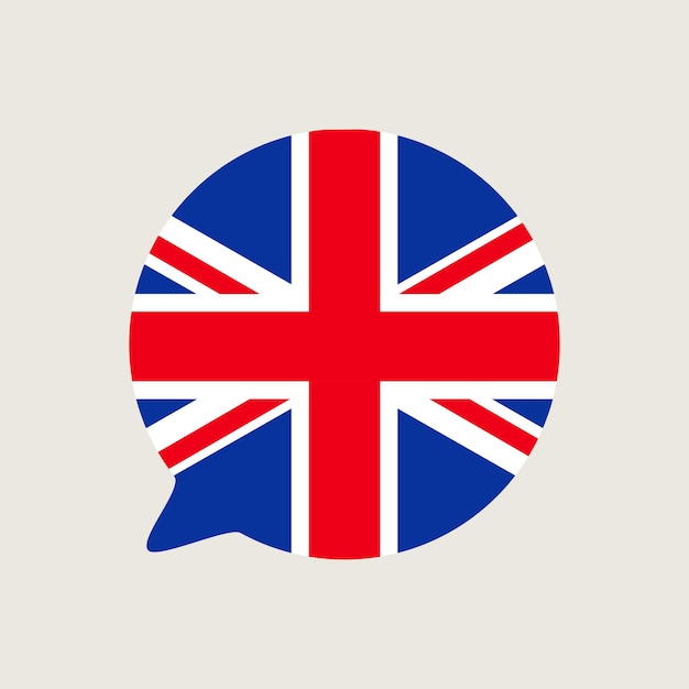 Speech bubble in de kleuren van de Britse vlag