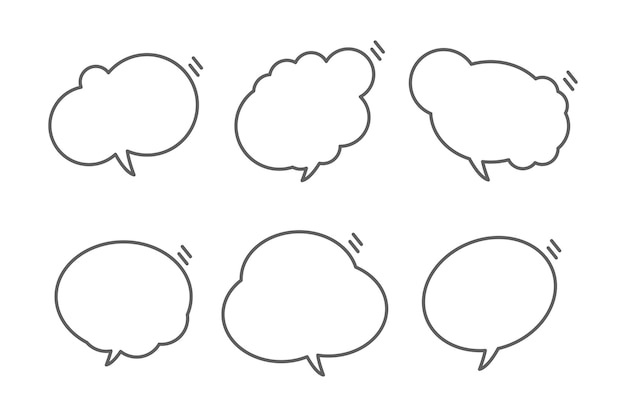 Speech bubble line icon collection