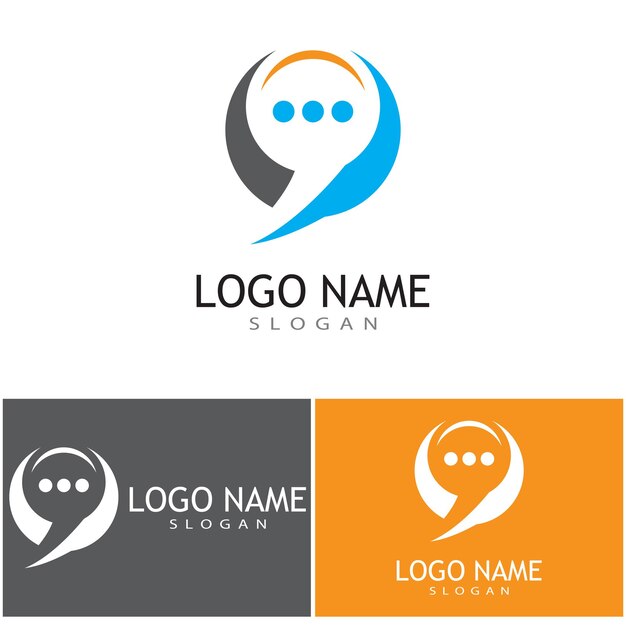 Speech bubble logo template vector illustration