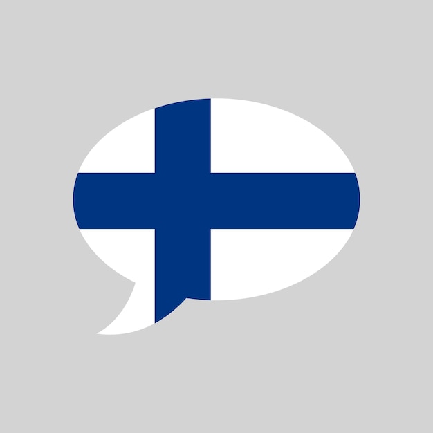 Speech bubble met vlag van Finland Finse taalconcept eenvoudig vectorontwerpelement suomi