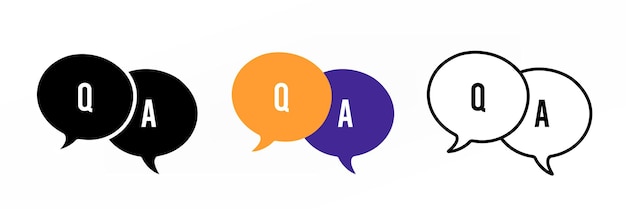 Speech bubble Q and A over white background illustration