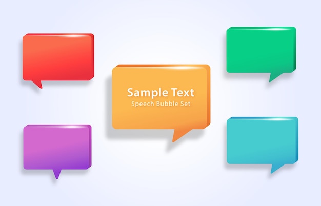 Vector speech bubble set collection of colorful thought bubbles