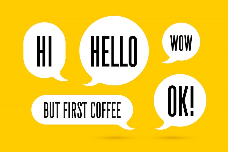 Vector speech bubble. set of colorful cloud talk speech bubble