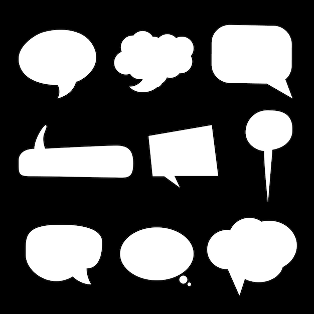 Speech bubble set of different shape vector