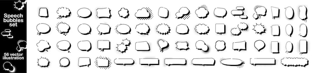 Speech Bubble set Talk bubble Cloud speech bubbles collection Cartoon vector illustration