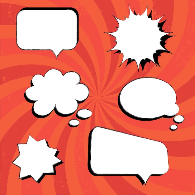 Speech bubble set in vector illustration