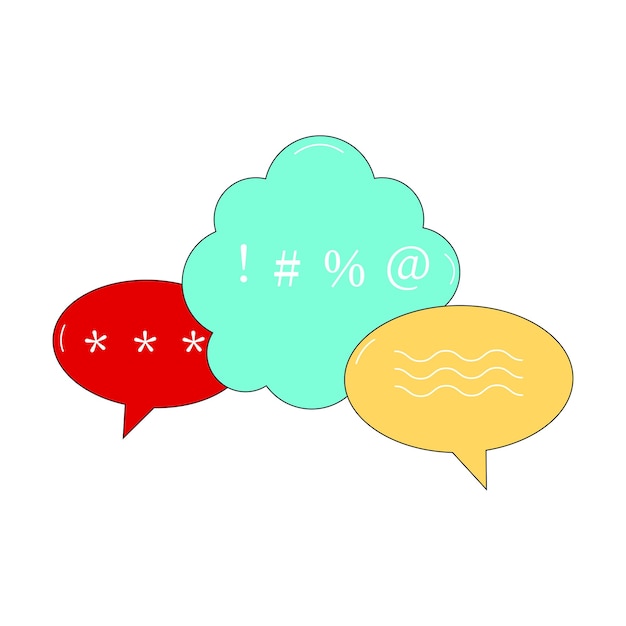 Vector speech bubble, social media chat message icon