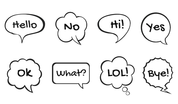 Речи пузырь говорить комический воздушный шар диалог текст абстрактный набор дизайн графическая иллюстрация