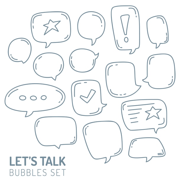 Speech Bubble Talk Doodle Sketch Hand Draw