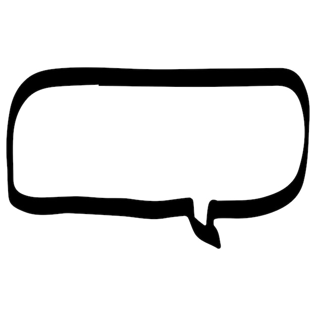 Speech bubble thin line sketch Communication chat linear illustration of customer dialogue blank t