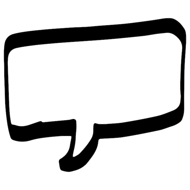 Speech bubble thin line sketch Communication chat linear illustration of customer dialogue blank t