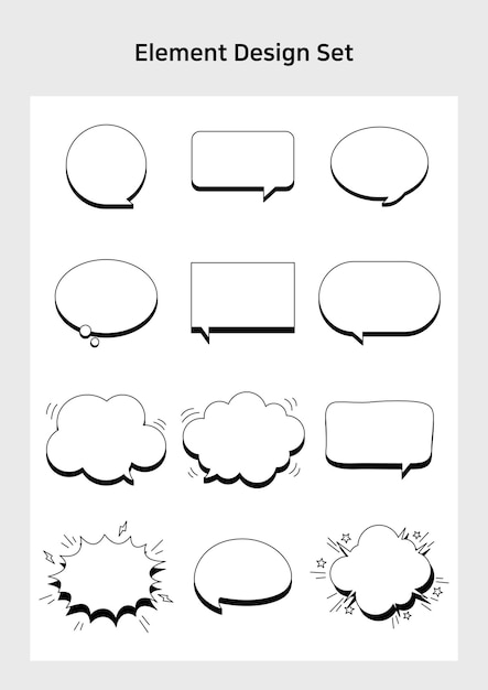 벡터 연설 거품 벡터 일러스트 세트