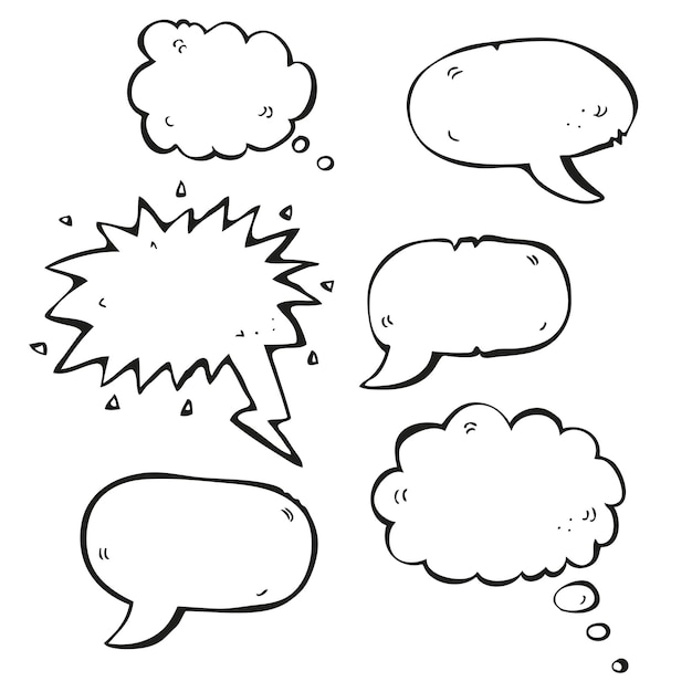 Speech bubble vector set hand drawn collection