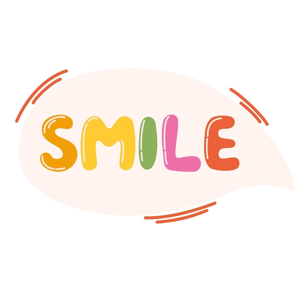 補足フレーズの笑顔のスピーチバブル 短いスローガン引用 ベクトルポジティブレット