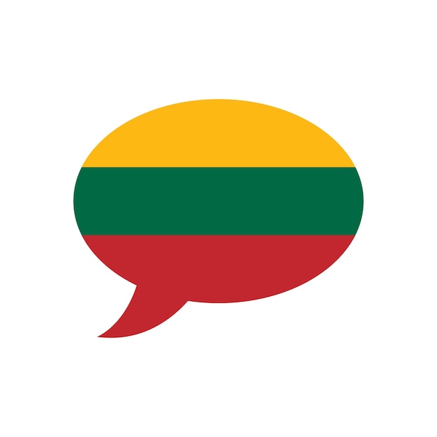 speech bubble with flag of Lithuania lithuanian language concept simple vector design element