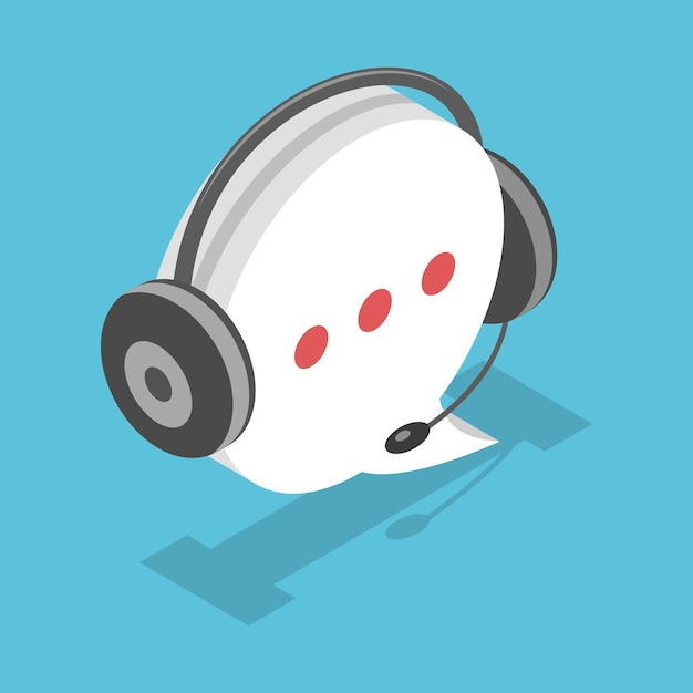 Speech bubble with headset icon