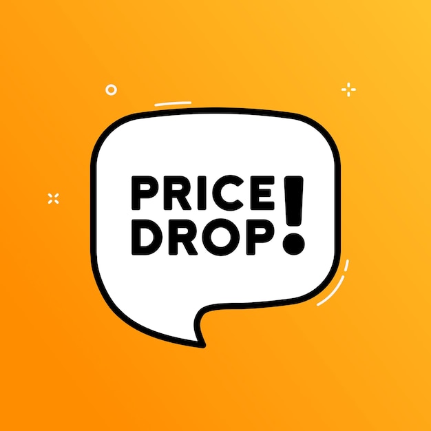 Vector speech bubble with price drop text boom retro comic style pop art style vector line icon for business and advertising