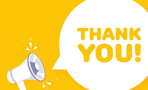 Speech bubble with Thank you text Speech bubble with loudspeaker Pop art style Vector line icon for Business and Advertising