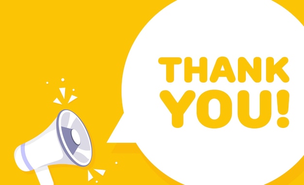 Speech bubble with thank you text speech bubble with loudspeaker pop art style vector line icon for business and advertising