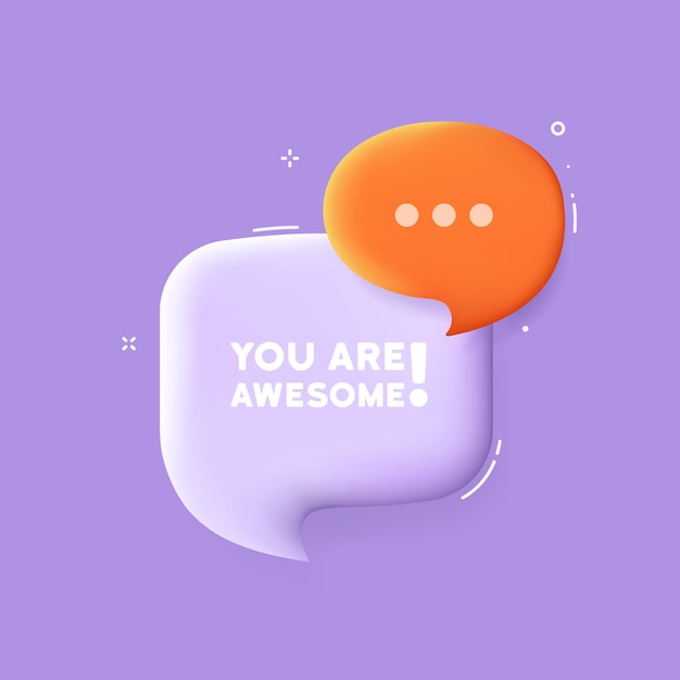 Speech bubble with You are awesome text. Empty boom retro comic style. Pop art style. Vector line icon for Business and Advertising