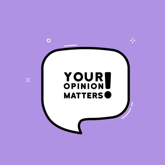 Speech bubble with your opinion matters text Boom retro comic style Pop art style Vector line icon for Business and Advertising