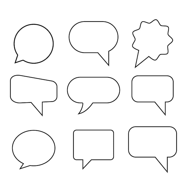 Vector speech bubbles blank empty speech bubbles vector illustration