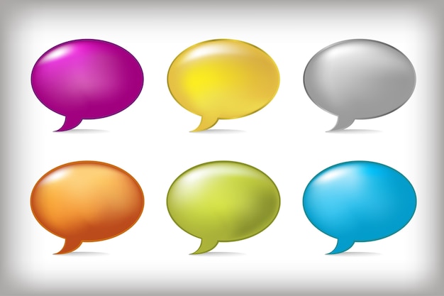 Speech Bubbles,  On Grey Background,  Illustration