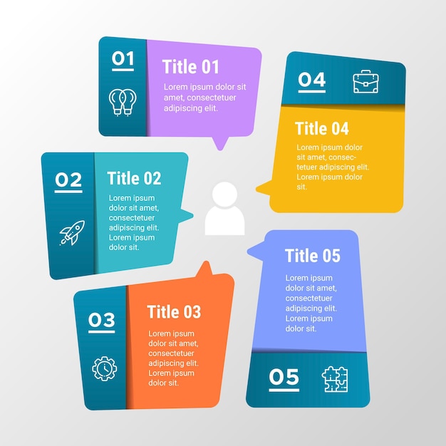 speech bubbles infographics in flat design