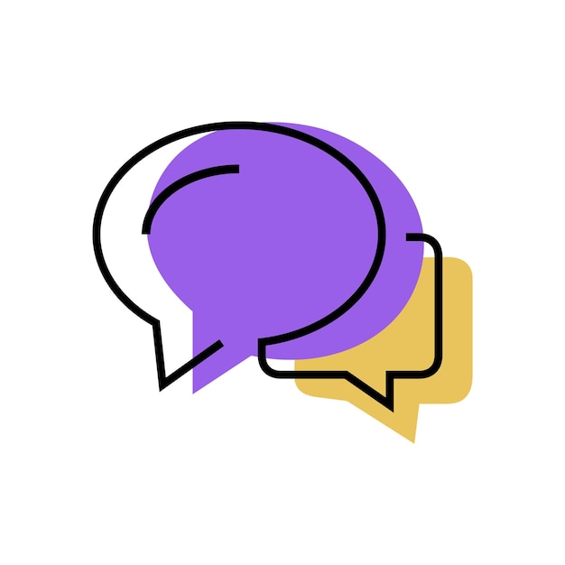 Vector speech bubbles line coloured vector icon chat app icon