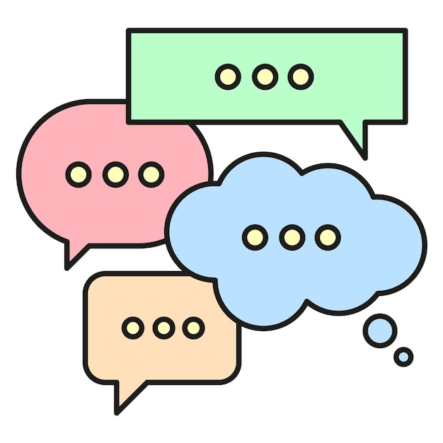 Speech bubbles in pastel colors