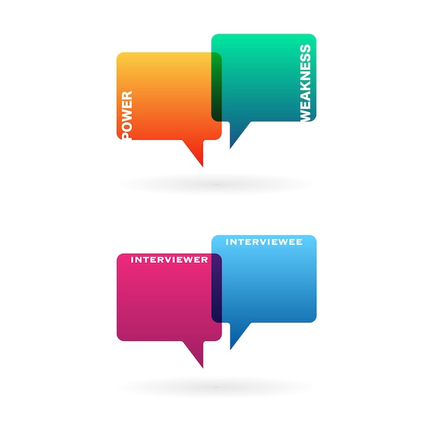 Speech bubbles set with text