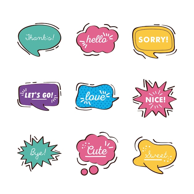 Vector speech bubbles set