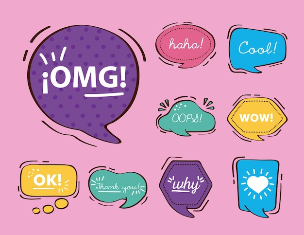 Speech bubbles set