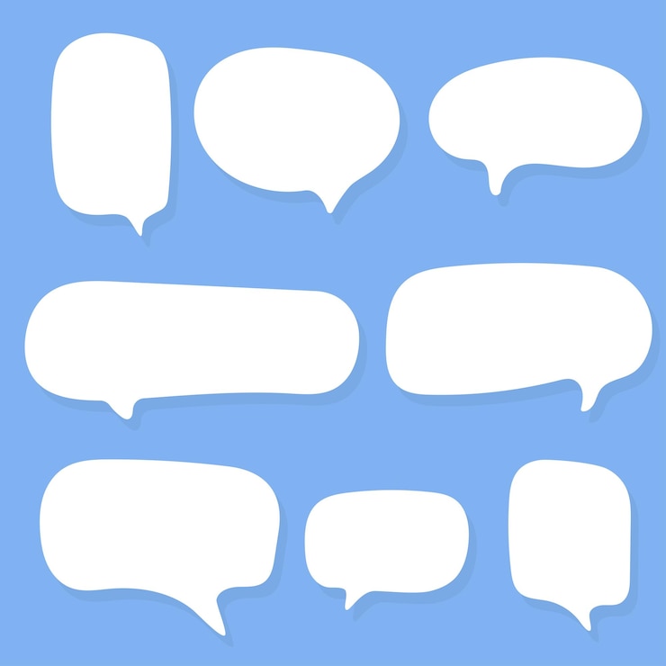 Speech bubbles textbox cloud of chat for comment