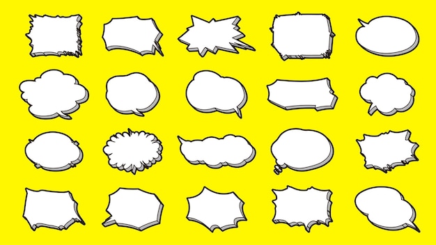 Speech bubbles of various shapes