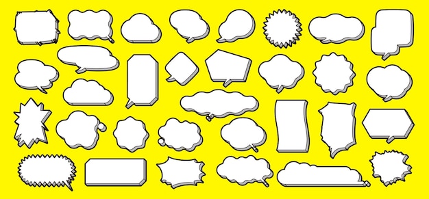 Vector speech bubbles of various shapes