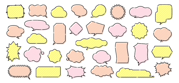 Speech bubbles of various shapes