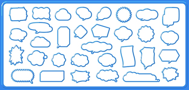 Vector speech bubbles of various shapes