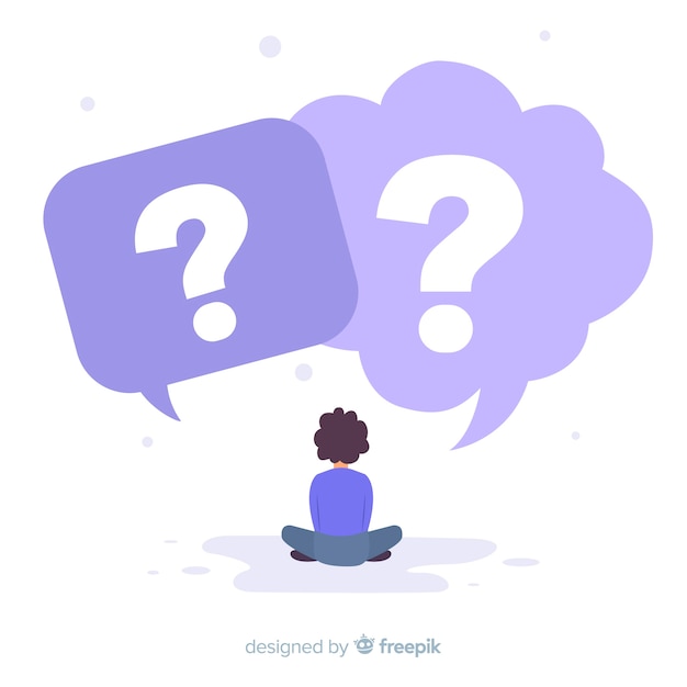 Vector speech bubbles with question marks