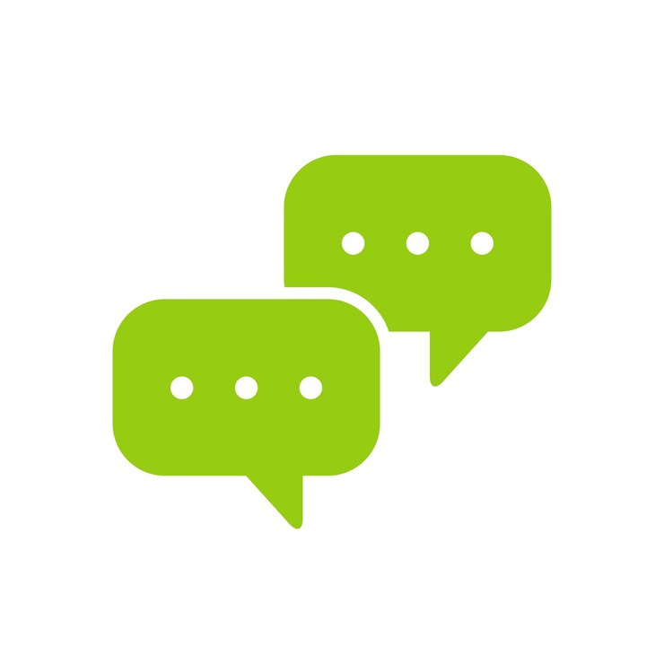 Speech Chat conversation icon Flat design Green icon on white background