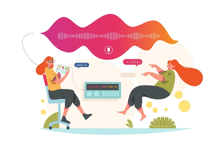 Vector speech recognition illustration