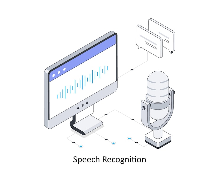 Vector speech recognition isometric stock illustration eps file stock illustration