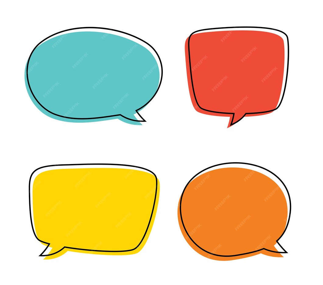 Premium Vector | Speech symbol talk and thinking hand drawn style ...