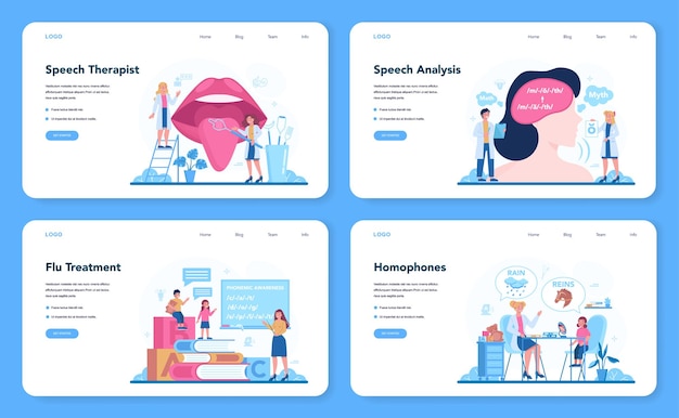 Speech therapist web banner or landing page