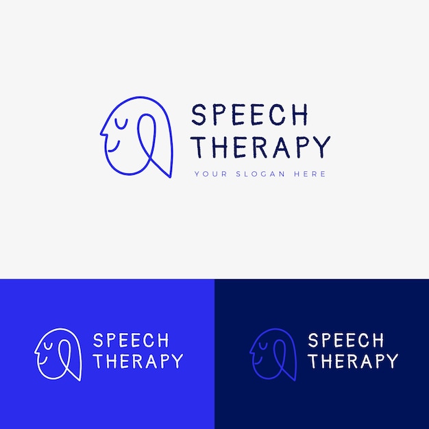 Vector speech therapy logo template