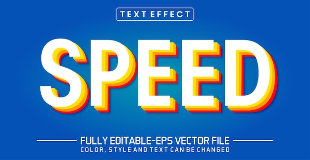 Vector speed 3d editable text style effect